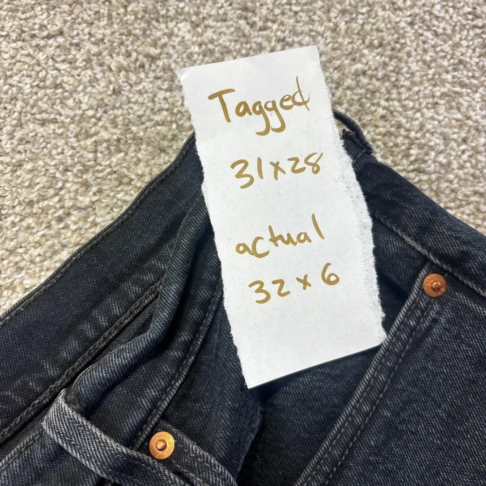 Levis 501 Shorts Mens‎ 32 Black Denim Button Fly Raw Hem Cutoff 6 Inseam